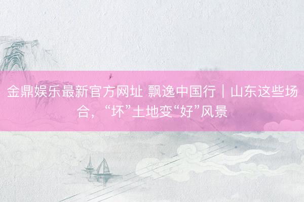 金鼎娱乐最新官方网址 飘逸中国行｜山东这些场合，“坏”土地变“好”风景
