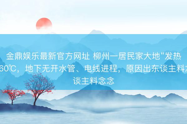 金鼎娱乐最新官方网址 柳州一居民家大地“发热”超60℃，地下无开水管、电线进程，原因出东谈主料念念