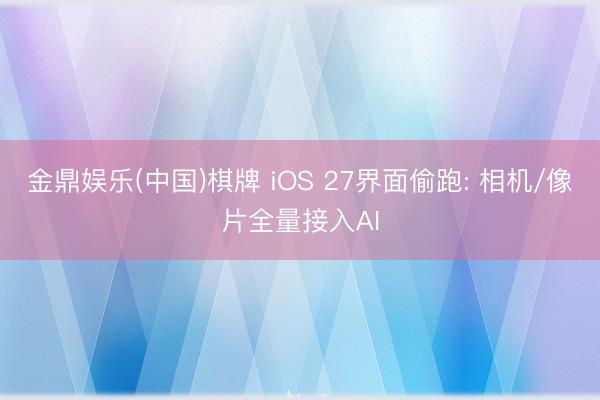 金鼎娱乐(中国)棋牌 iOS 27界面偷跑: 相机/像片全量接入AI