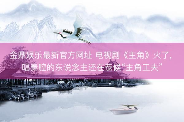 金鼎娱乐最新官方网址 电视剧《主角》火了， 唱秦腔的东说念主还在恭候“主角工夫”