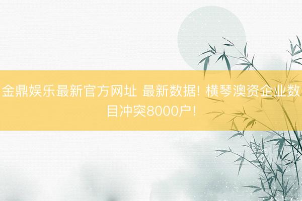 金鼎娱乐最新官方网址 最新数据! 横琴澳资企业数目冲突8000户!