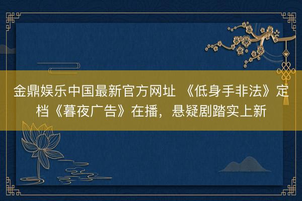 金鼎娱乐中国最新官方网址 《低身手非法》定档《暮夜广告》在播，悬疑剧踏实上新